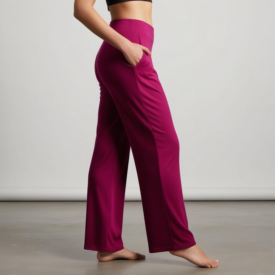 BarelyStylish Women's Palazzo Pants – Magenta Flowy Comfort & Effortless Style