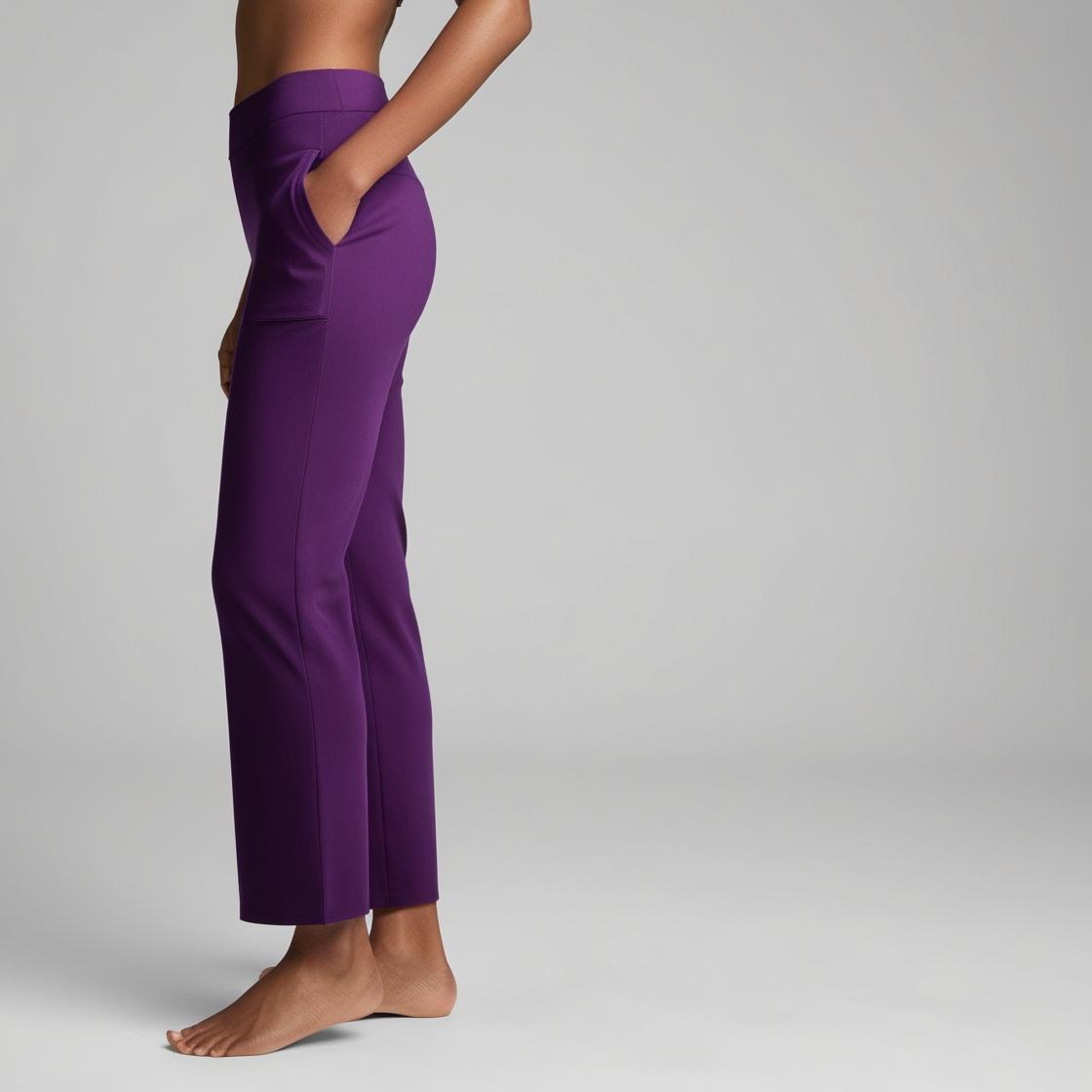 BarelyStylish High-Waisted Women's Palazzo – Purple Ultra Stretch & Comfort