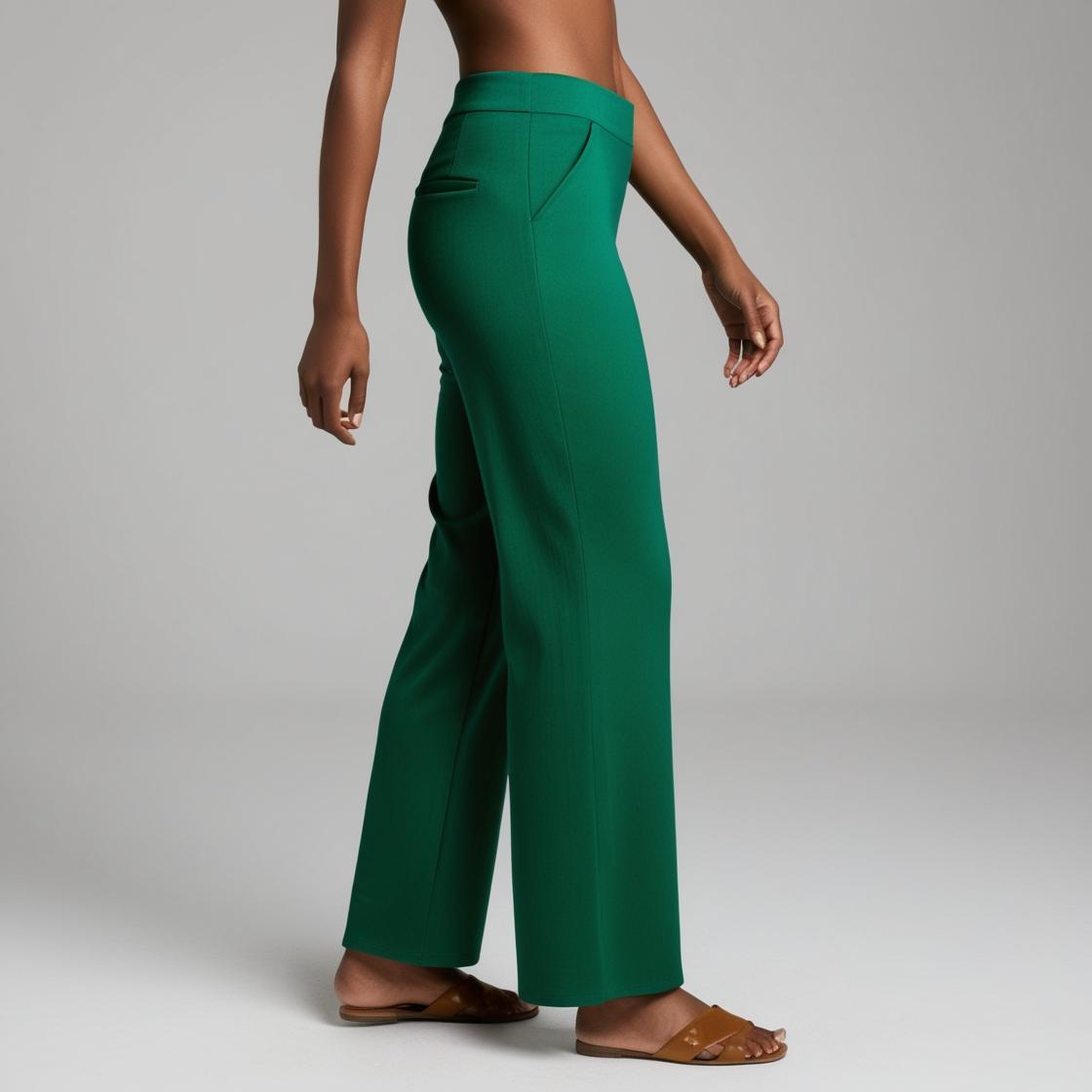 BarelyStylish Women's Palazzos – Chilli Green Effortless Comfort & Chic Style
