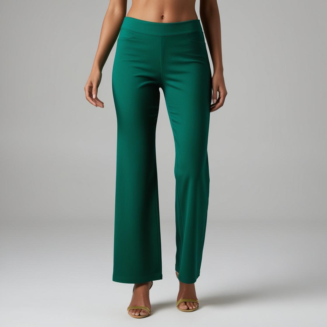 BarelyStylish Women's Palazzos – Chilli Green Effortless Comfort & Chic Style