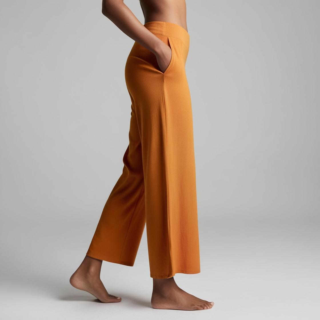 BarelyStylish Women's Palazzos – Mango Color Effortless Comfort & Chic Style