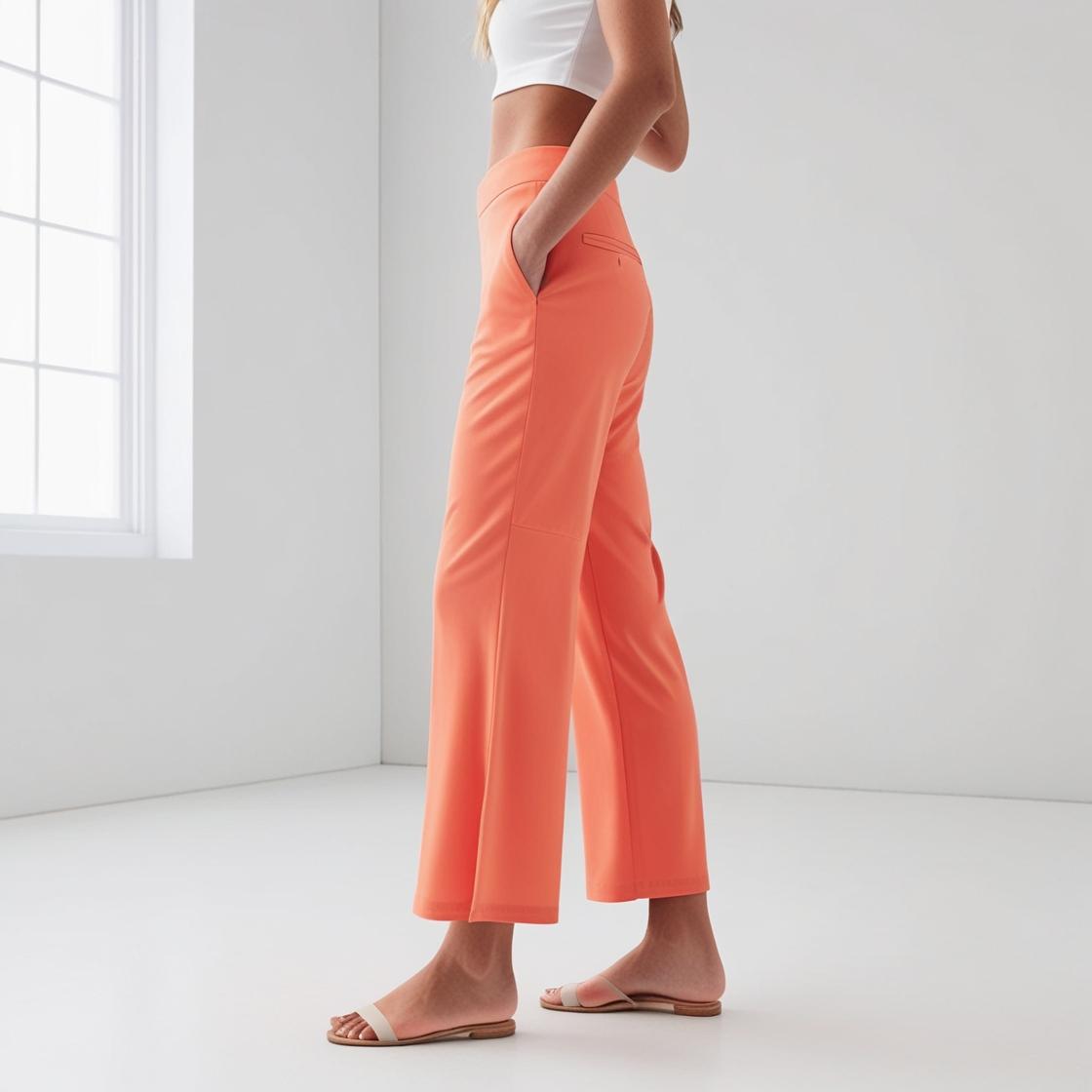 BarelyStylish Women's Palazzos – Papaya Color Effortless Comfort & Chic Style