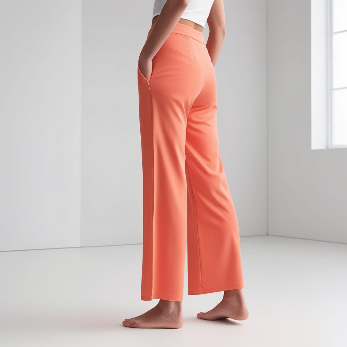 BarelyStylish Women's Palazzos – Papaya Color Effortless Comfort & Chic Style
