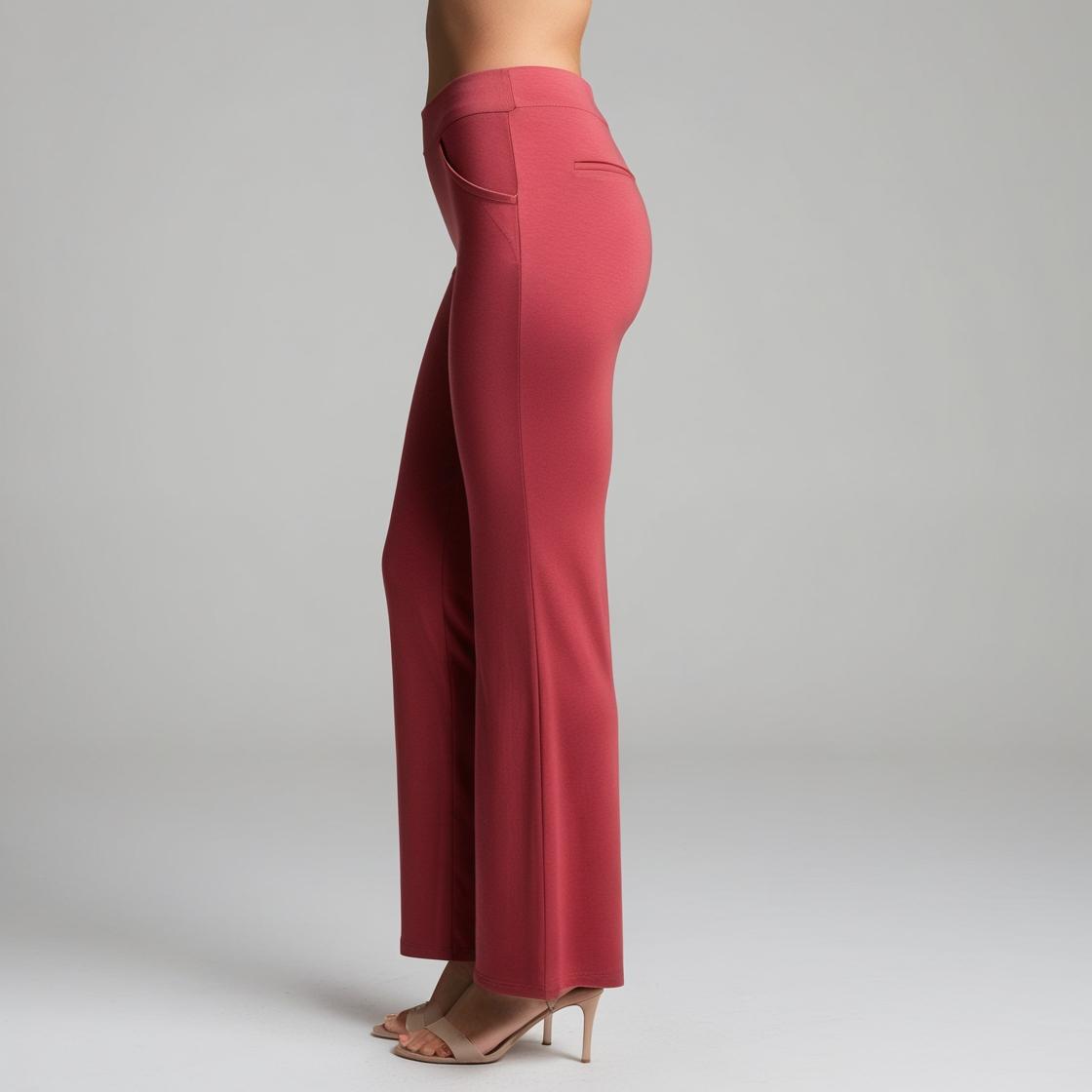 BarelyStylish Women's Palazzos – Rose Red Effortless Comfort & Chic Style