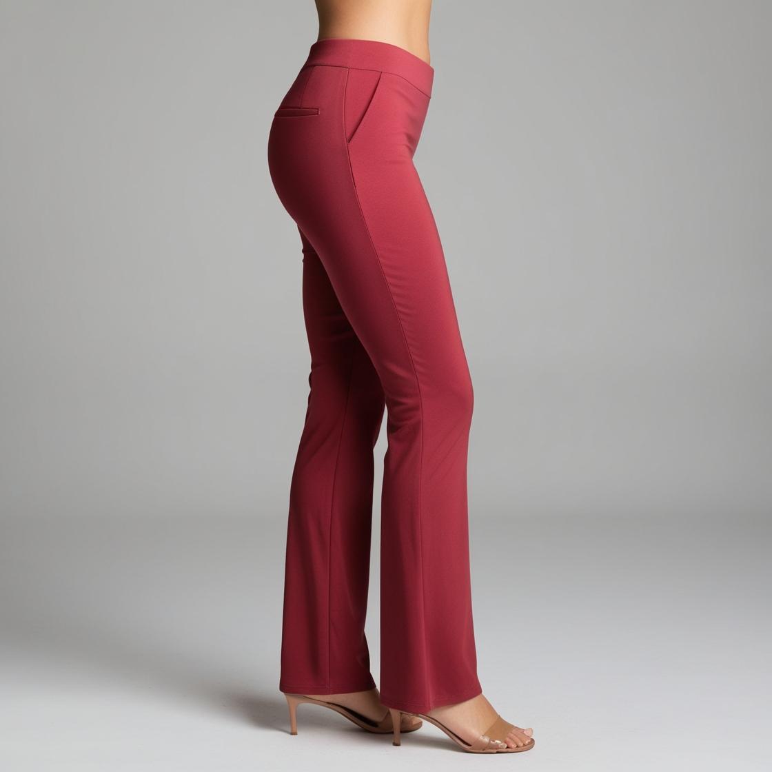 BarelyStylish Women's Palazzos – Rose Red Effortless Comfort & Chic Style