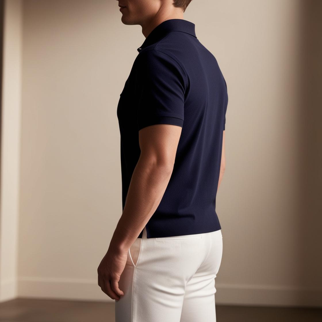 Navy Blue Polo T-Shirt for Men – Smart Casual by BarelyStylish