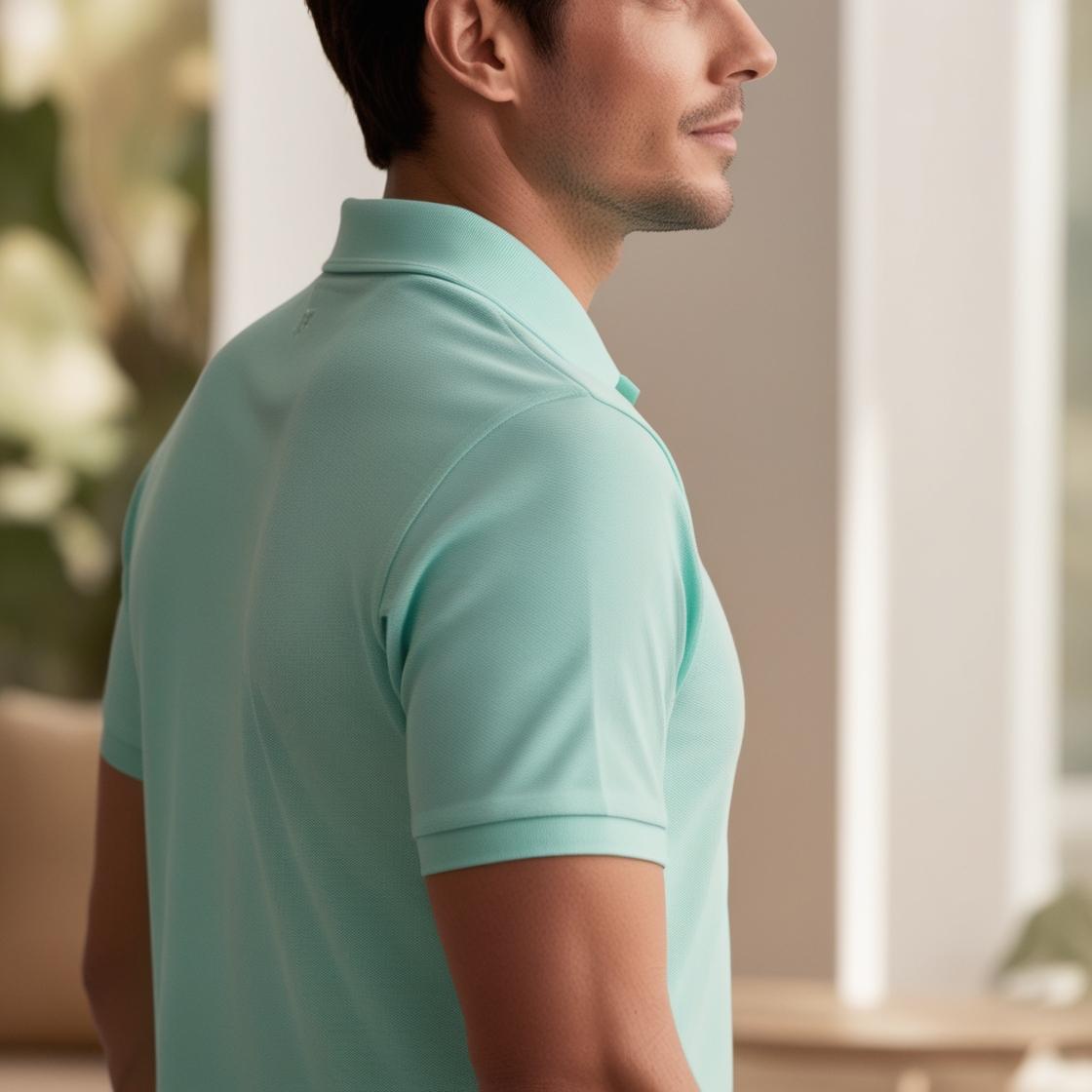 Light Mint Cotton Polo for Men – Premium Casual Wear by BarelyStylish