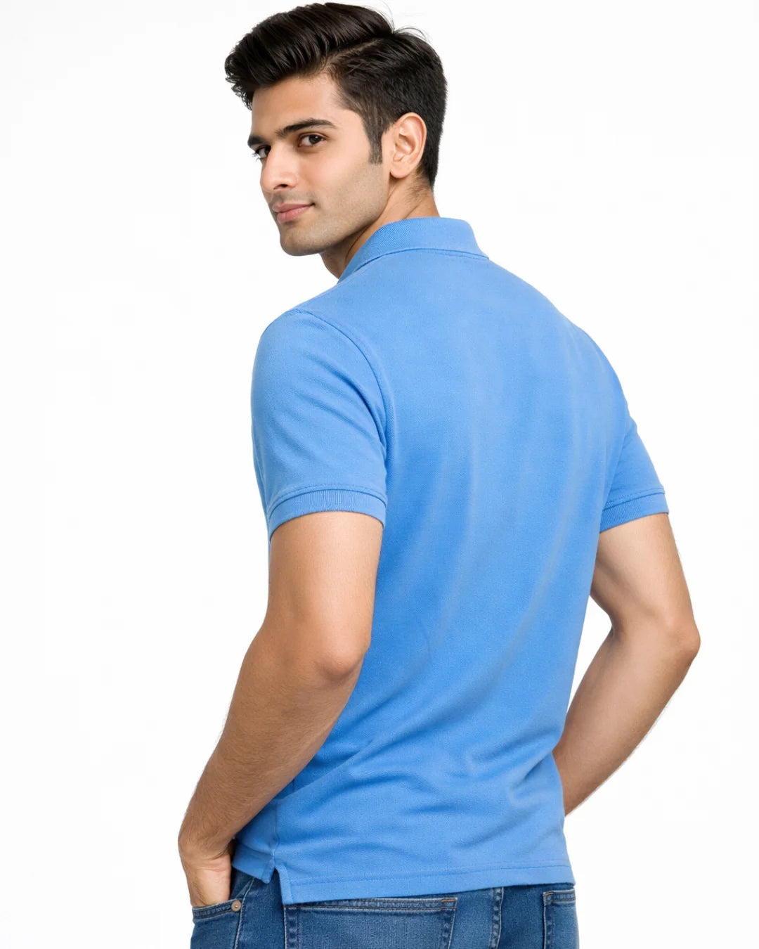 BarelyStylish Sky Blue Men's Cotton Polo