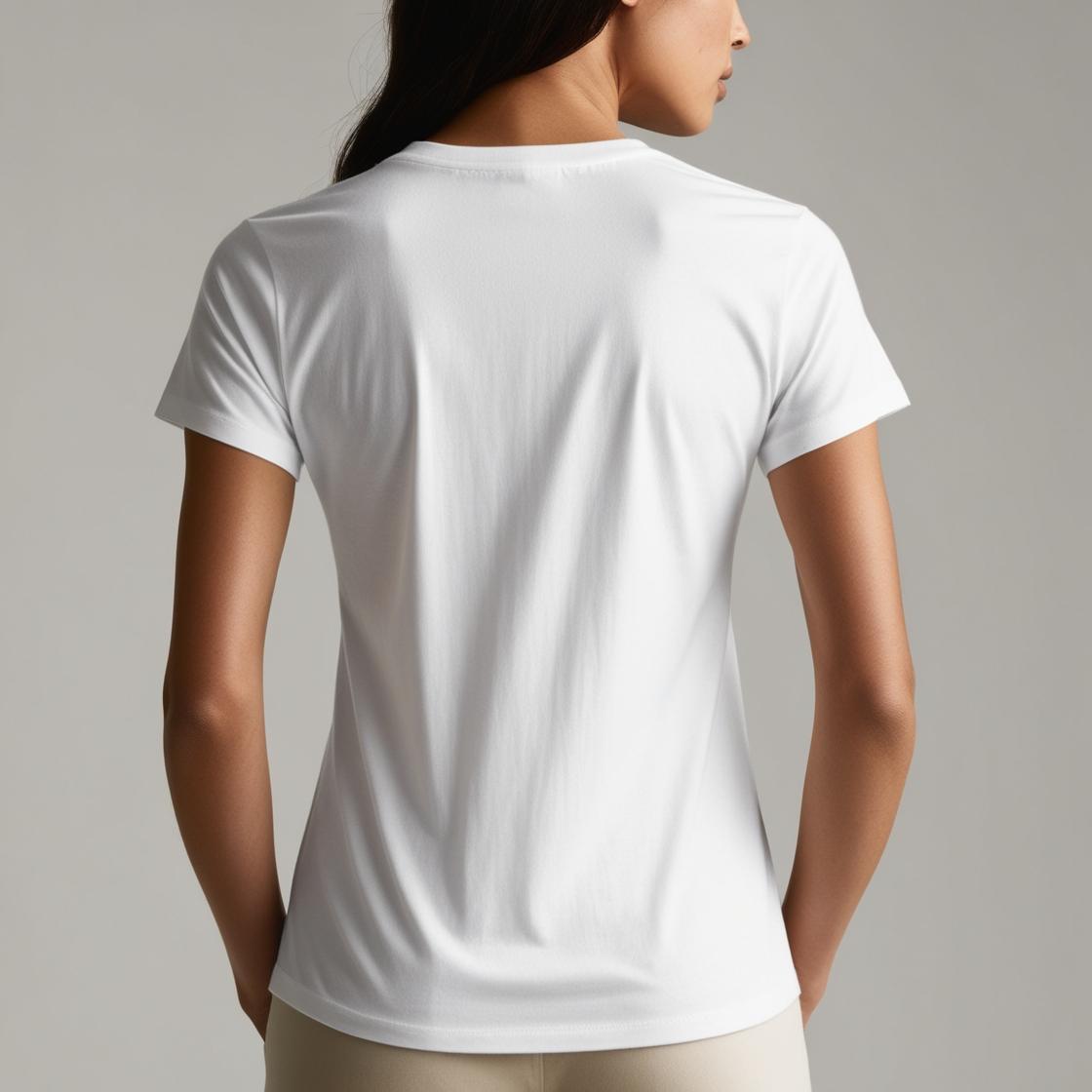 Soft & Breathable Women’s Cotton Tees – White Crew Neck