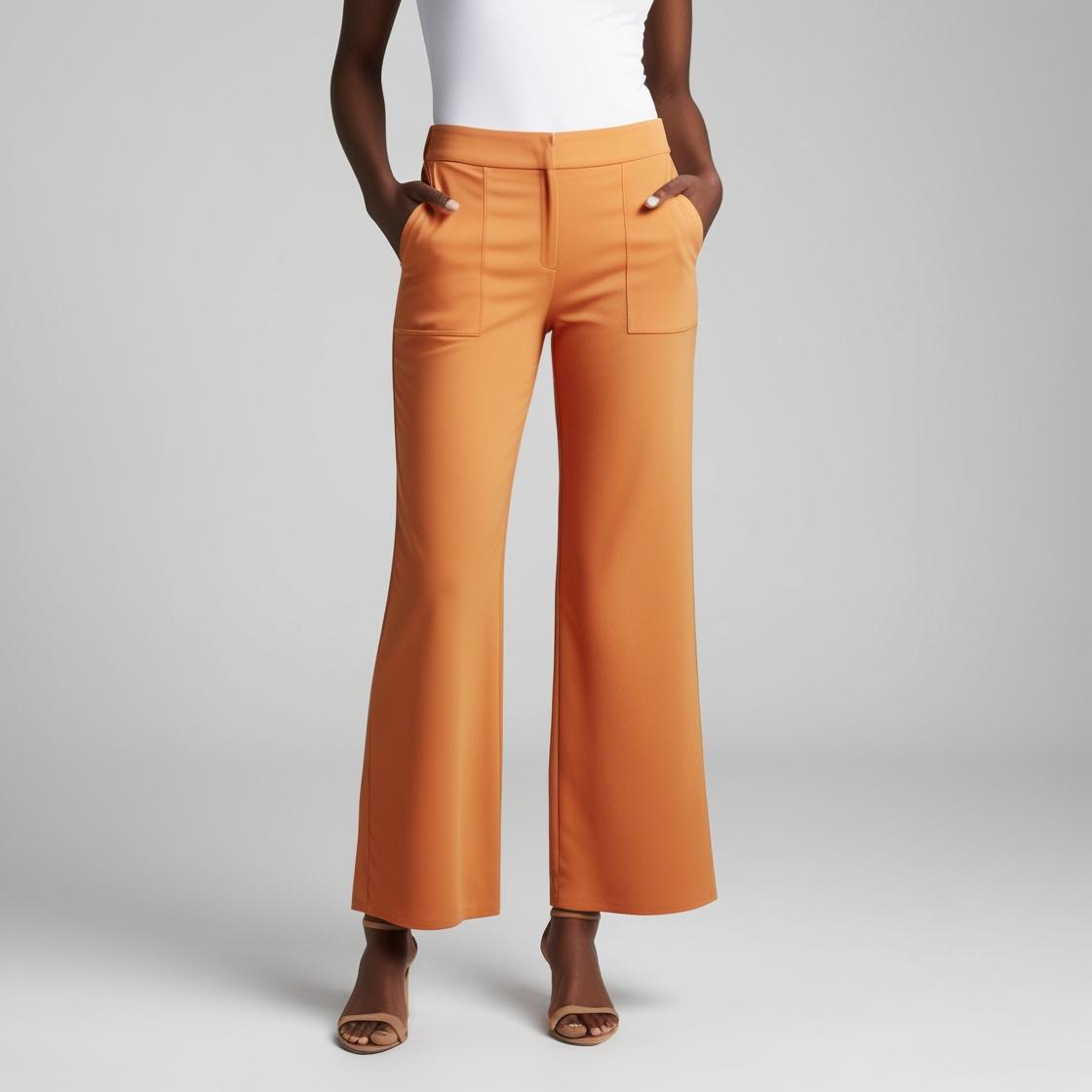 BarelyStylish Women's Palazzos – Mango Color Effortless Comfort & Chic Style