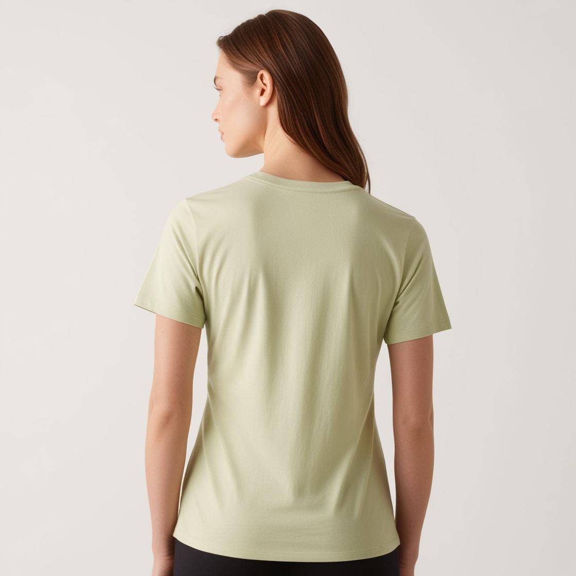 Soft & Breathable Women’s Cotton Tees – Light Mango Crew Neck