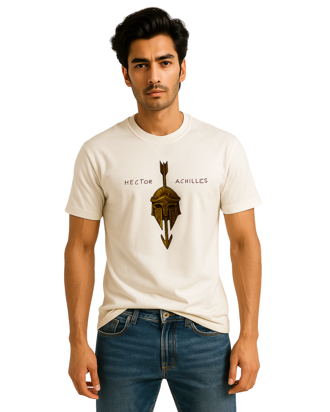 Men's Premium Cotton Blend Crewneck | Hector Vs Achiles