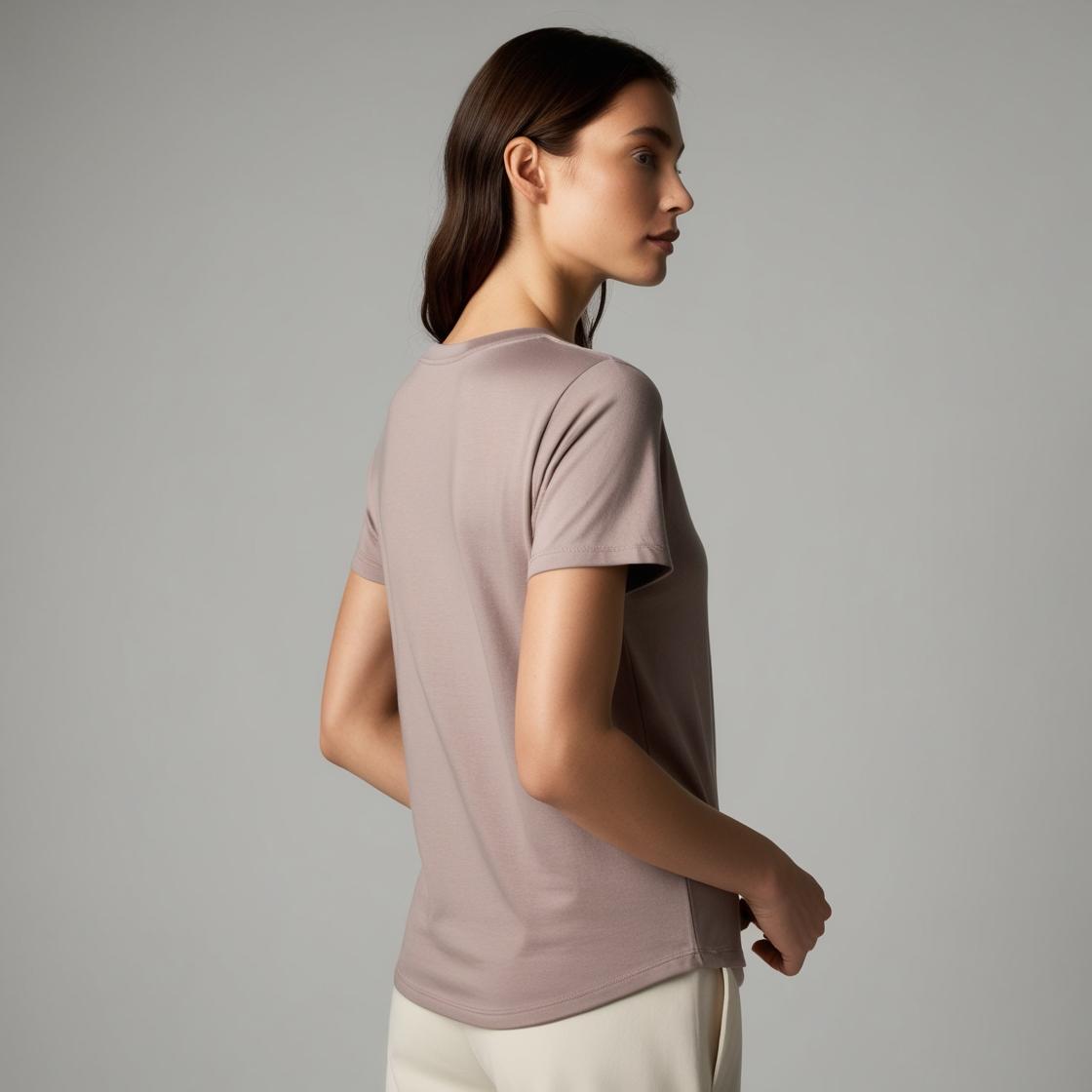 Best Everyday Cotton T-Shirts for Women – BarelyStylish, Ash Mauve, Lightweight & Fashionable