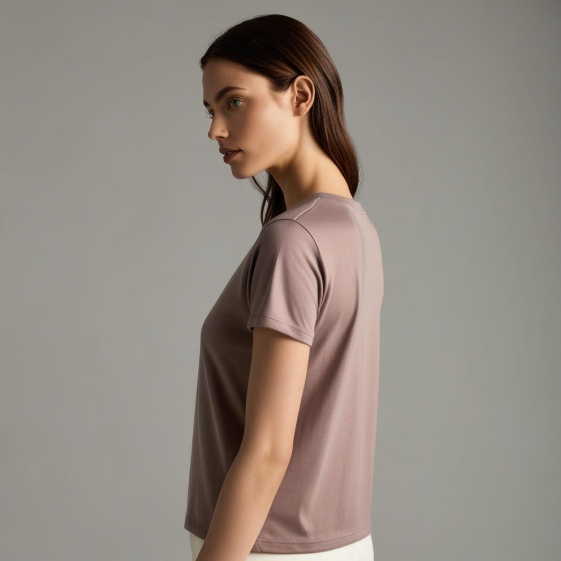 Best Everyday Cotton T-Shirts for Women – BarelyStylish, Ash Mauve, Lightweight & Fashionable