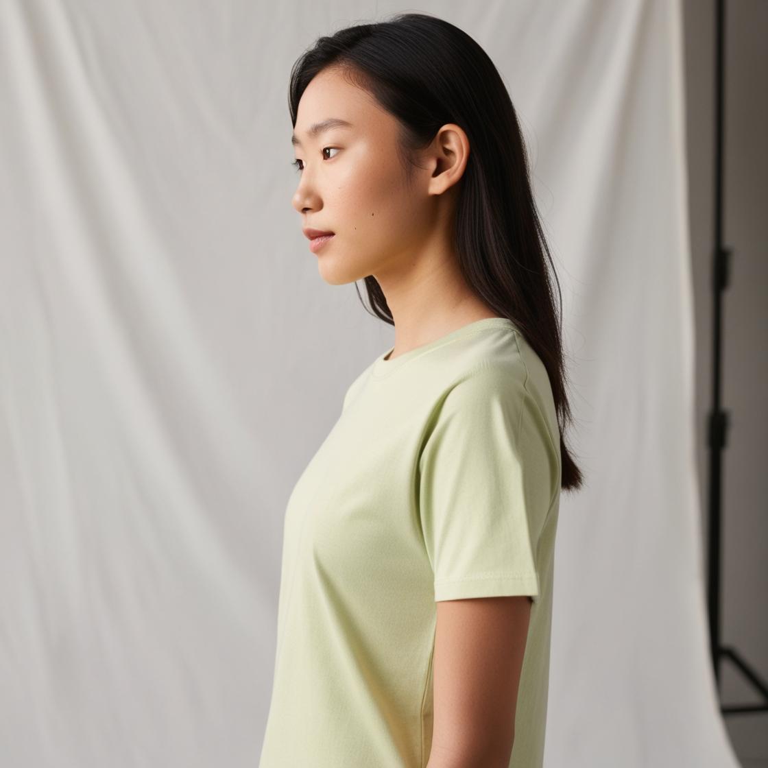 Soft & Breathable Women’s Cotton Tees – Light Mango Crew Neck