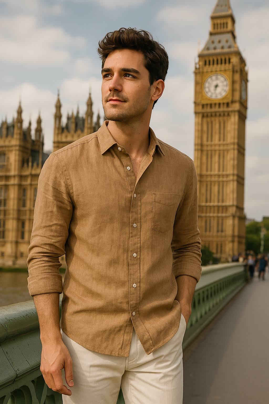 Rusty Brown Linen Complete look for Royal Destination - by BarelyStylish