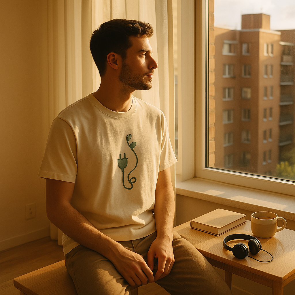 BarelyStylish Off-White Cotton T-Shirt for Men – Soft, Breathable & Minimal