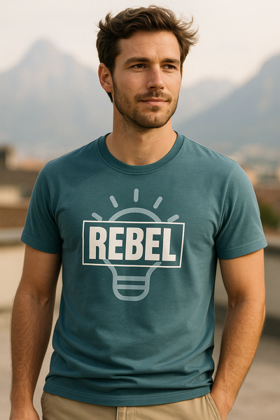 Men’s Cotton Crew Neck T-Shirt – Minimal Fit | Teal Rebel | BarelyStylish