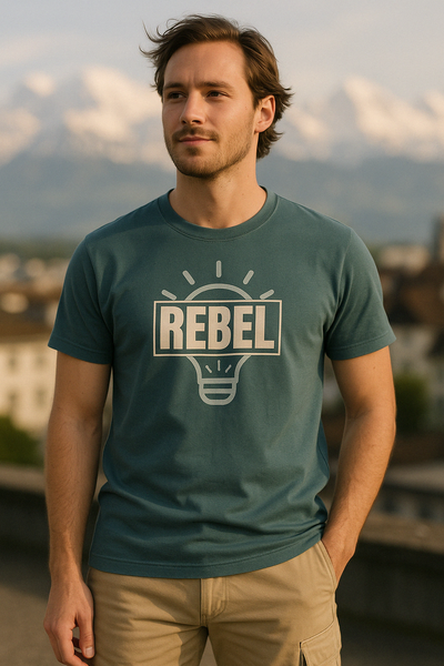 Men’s Cotton Crew Neck T-Shirt – Minimal Fit | Teal Rebel | BarelyStylish