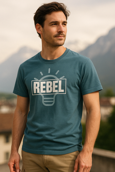 Men’s Cotton Crew Neck T-Shirt – Minimal Fit | Teal Rebel | BarelyStylish