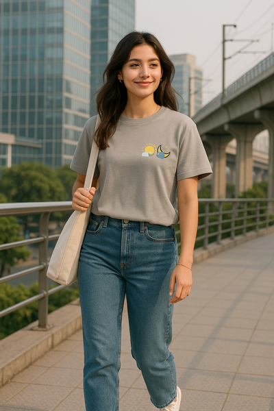 Women’s 100% Cotton Crew Neck T-Shirt – Feather-Soft Comfort | Sun and Moon | BarelyStylish