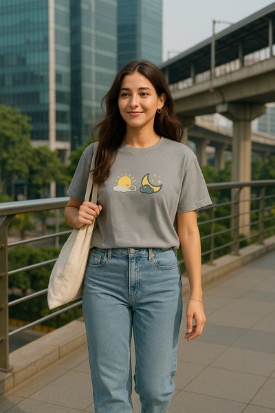 Women’s 100% Cotton Crew Neck T-Shirt – Feather-Soft Comfort | Sun and Moon | BarelyStylish