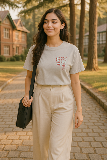 Women’s Cotton Crew Neck T-Shirt – Just Float | BarelyStylish