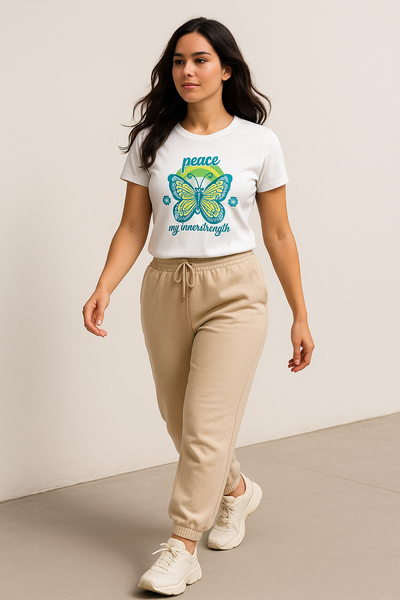 White TShirt with Women printed design