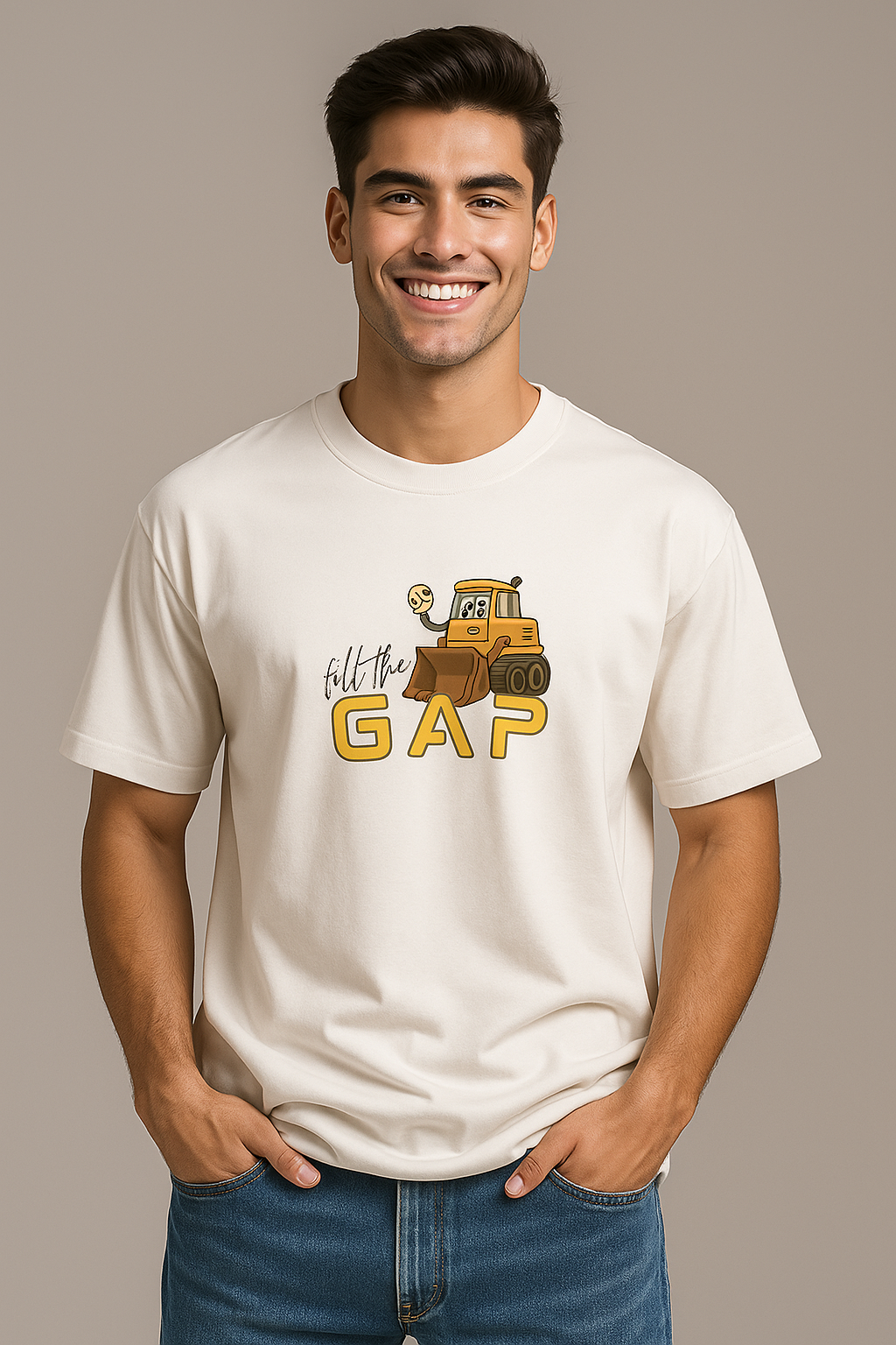 BarelyStylish Premium Cotton Crewneck T-Shirt for Men - Fill the GAP