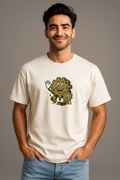 BarelyStylish Premium Cotton Crewneck T-Shirt for Men - Greasy