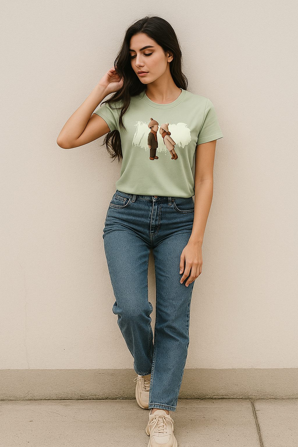 BarelyStylish Crewneck T-Shirt for Women College Campus