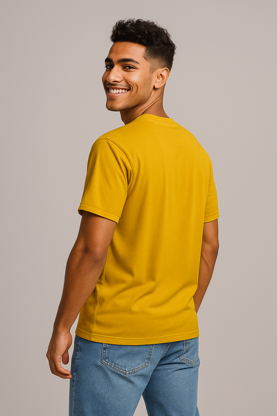 Side Profile Cotton Crewneck TShirt for Men