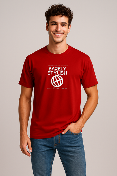 BarelyStylish Premium Cotton Crewneck T-Shirt for Men - Globally Wired