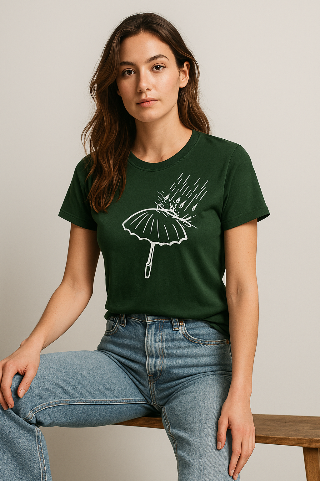 BarelyStylish Crewneck T-Shirt for Rainshowers