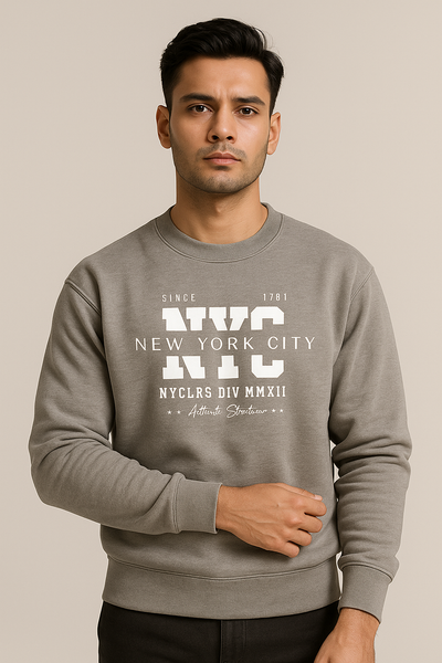 NYC Grey Sweatshirt for Men