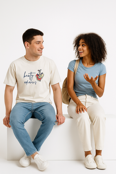 White Cotton Crewneck TShirt for Men