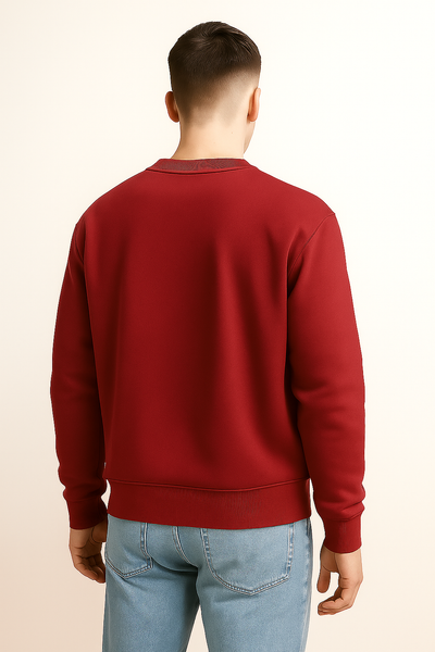Red Sweatshirt for Men, Back Profile