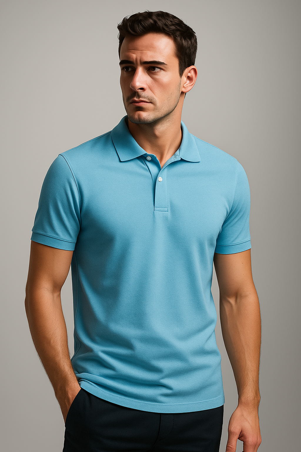 Men's Premium Skylight Blue T-Shirt – Minimalist Casual Wear by BarelyStylish