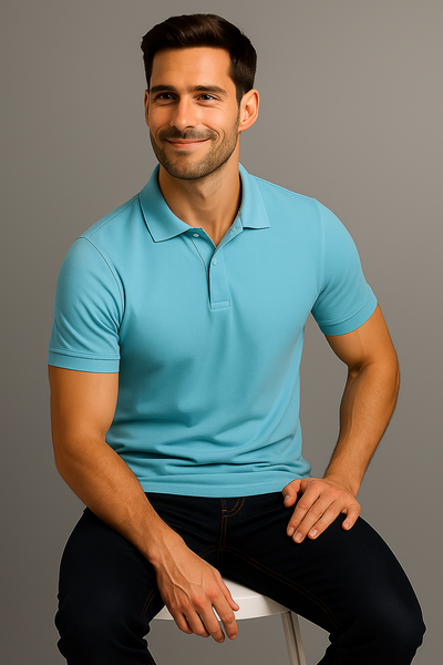 Men's Premium Skylight Blue T-Shirt – Minimalist Casual Wear