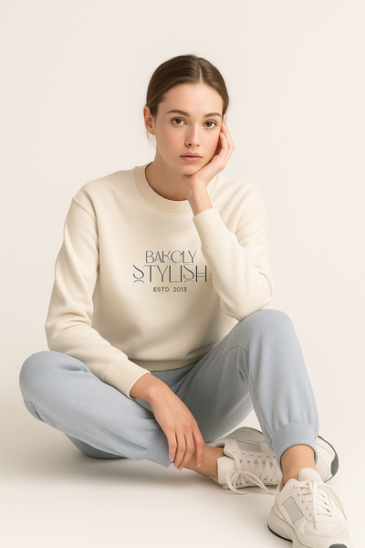 Cream Sweatshirt for Women