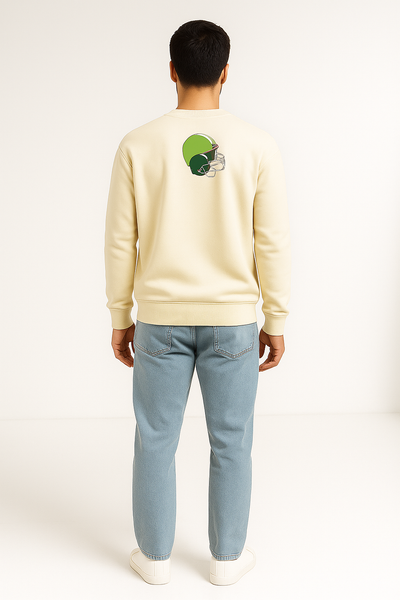 Beige Sweatshirt for Men Back Profile