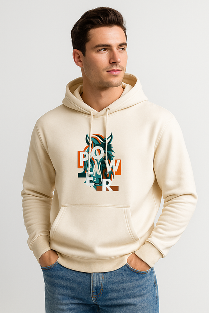 BarelyStylish Beige Raw Power Hoodie