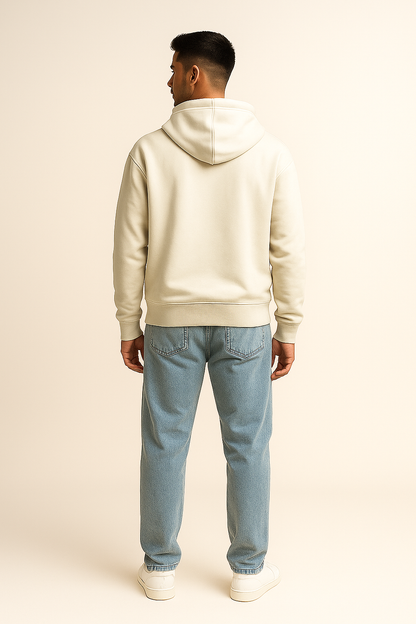 BarelyStylish Beige Raw Power Hoodie