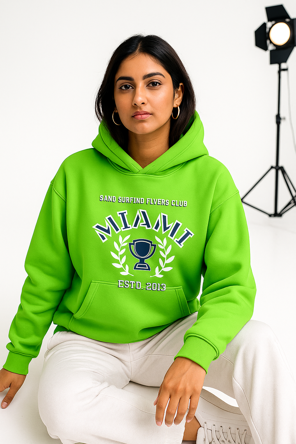 Miami Green Oversized BarelyStylish Hoodie