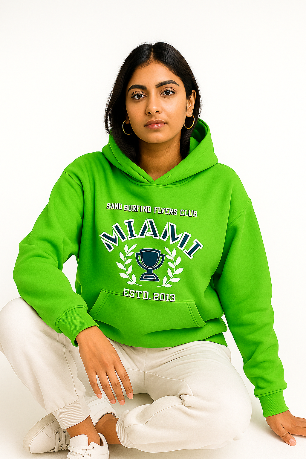 Miami Green Oversized BarelyStylish Hoodie