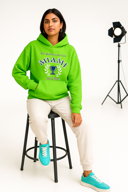 Miami Green Oversized BarelyStylish Hoodie