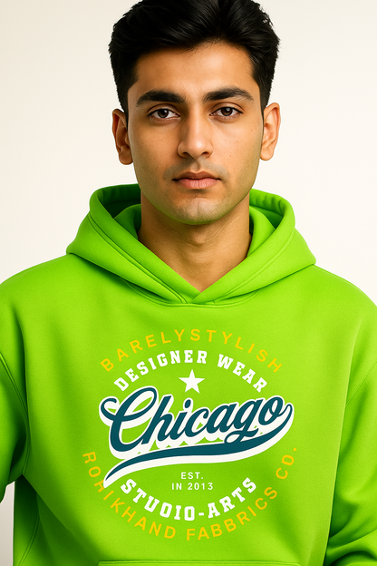 Chicago Green Oversized BarelyStylish Hoodie