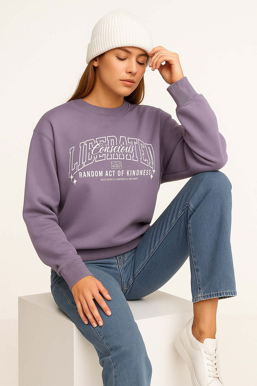 Women’s Oversized Sweatshirt – Liberated Lavender Mist