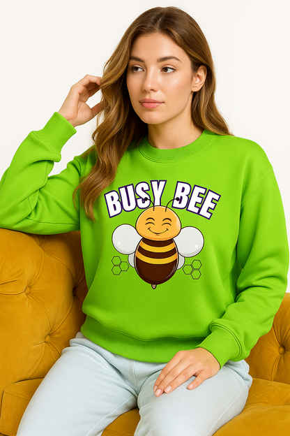 Oversized Busy Bee Sweatshirt - Vibrant Green