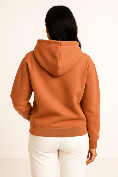 Peach Color Hoodie for Women Back Profile